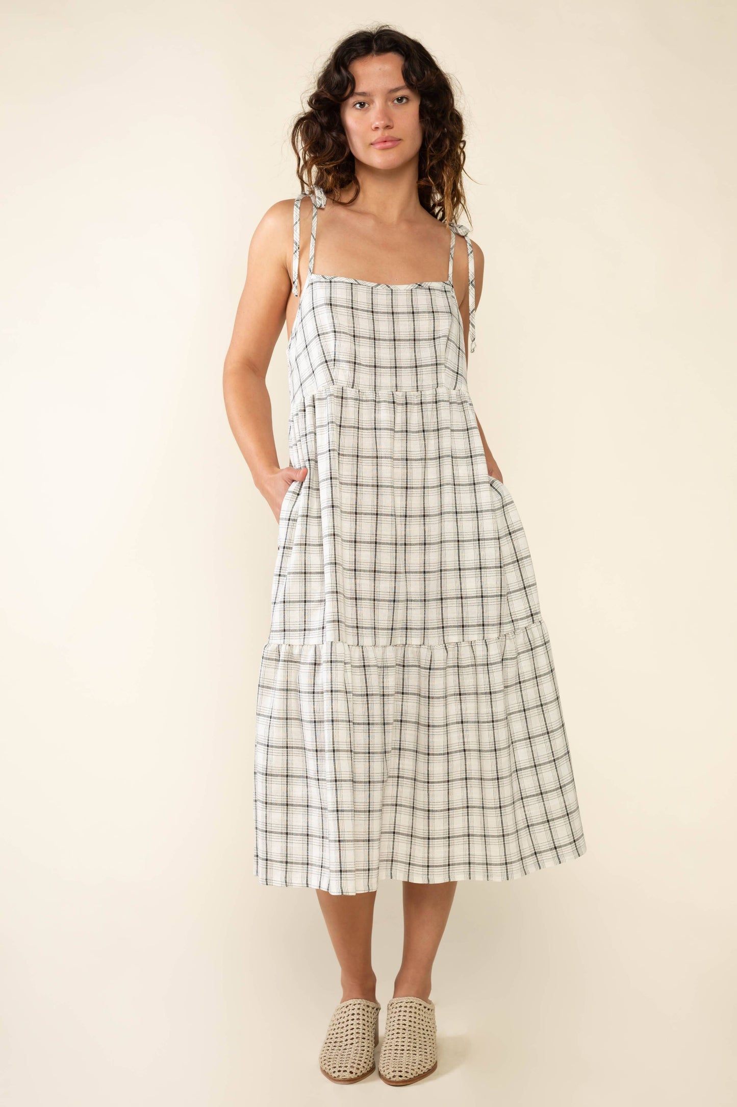 Luca Plaid Tie Strap Dress - Plus Size